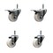 Service Caster 3 Nylon Wheel Swivel 7/16'' Grip Ring Stem Caster Set 2 Total Lock Brakes, 4PK SCC-GRTTL20S314-NYS-716138-2-S-2 - alternate 1